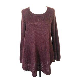 WOODEN SHIPS Paola Buendia Soft Mohair Wool Blend Sweater Size S/M Burgundy